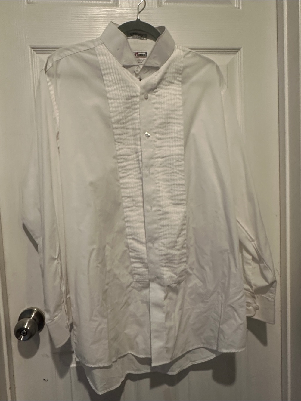 Classic White Pleated Tuxedo Shirt - Men